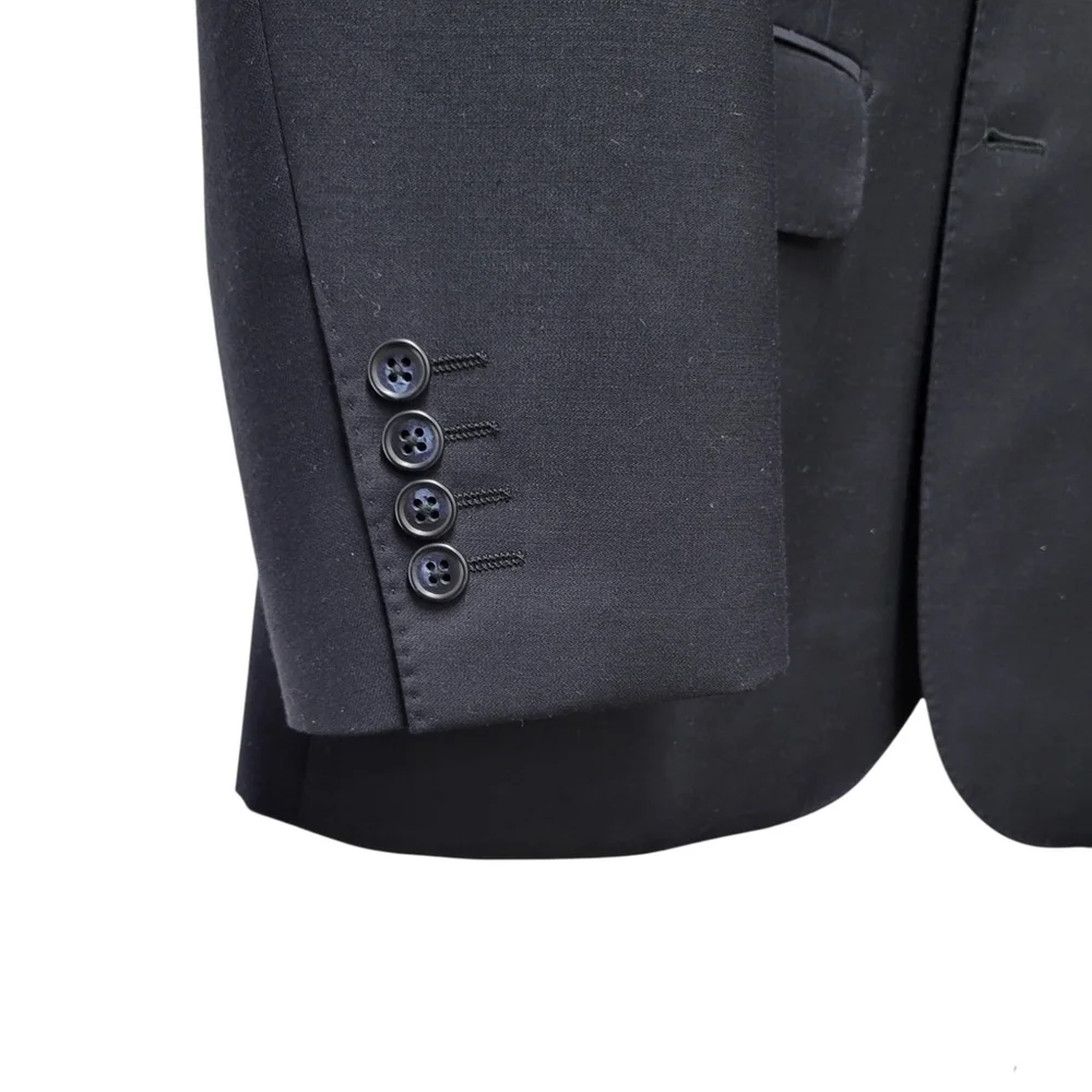 GARIANI Dallas Menswear Custom Side-Vent 2-Button Navy Blazer 44R Super 150 Wool